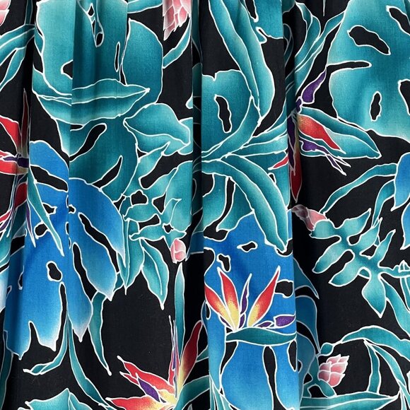 80s Hilo Hattie Womens 3X Hawaiian Maxi Dress Tropical Ruffle Hem Luau Vacation - Picture 13 of 16